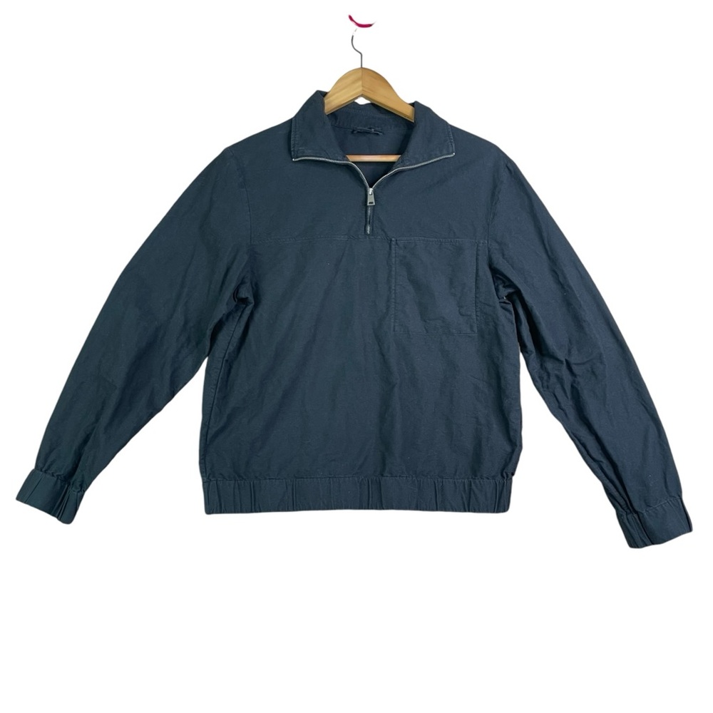 COS Women Quarter Zip Long Sleeve Jacket Black Small Pullover